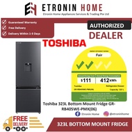 Toshiba 323L Bottom Mount Fridge GR-RB405WE-PMX(06)