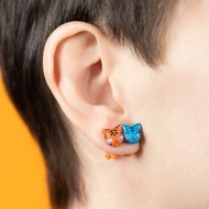 Double-Headed Tiger Earrings - Cute Jewelry for Cat Lovers - Handmade Art