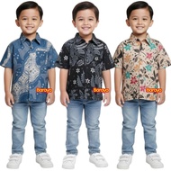KEMEJA SHORT-SLEEVED CHILDREN'S BATIK SHIRT || BATIK FOR BOYS AGED 1-12 YEARS || BOYS' BATIK SHIRT |