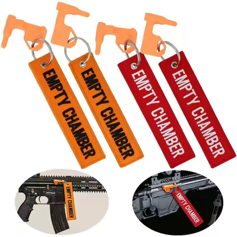 2Sets Chamber Safety Flag with Red Embroidery, Universal Fit for Hunting, Empty Chamber Tags Include