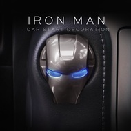 One-key start protective cover two-color iron man car ignition ring metal button cool decoration