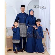 (NAVY BLUE) FUL SET FAMILY BAJU KURUNG KENCHANA RAYA 2023