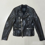 英國 Allsaints Slade Biker Jacket 羊皮 菱格紋 騎士外套 真皮 皮衣 皮外套