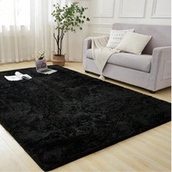 4ft X 6ft Black Fluffy Rug, Soft Shag Carpet For Living Room, Bedroom, Non-Slip Area Rug, Game Room,