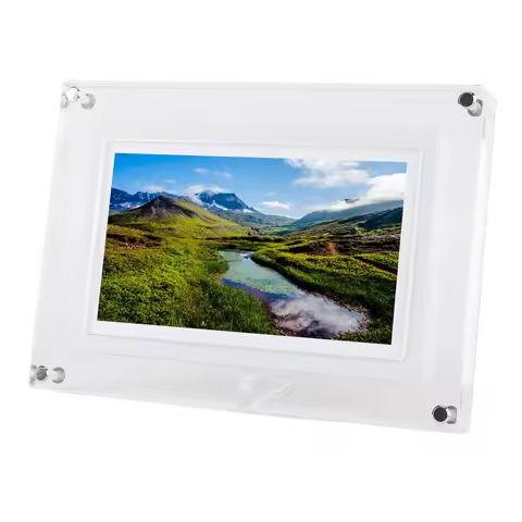 7 Inch Digital Picture Frame LED Colorful Light 1024x600 Resolution 4GB Memory Auto Rotate Acrylic V