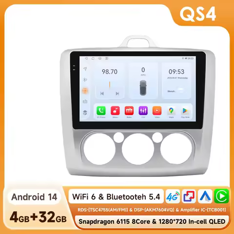 6115 8Core Carplay Android 14 Car radio for Ford Focus Exi MT Mk2 MK3 2004-2011 mulitmedia Video pla