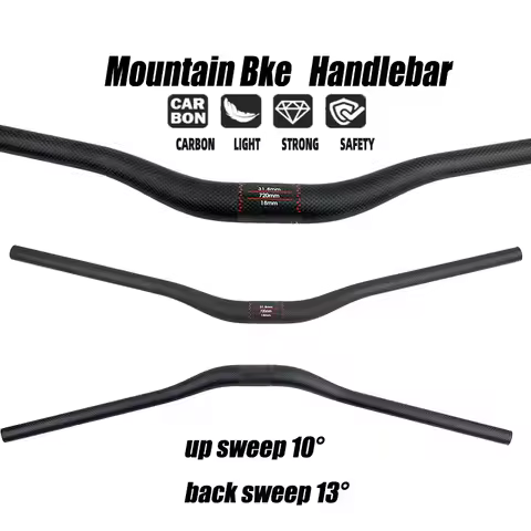 3K Full Carbon Mtb Handlebar 600-760mm XC/Cross Handlebars For Mountain 31.8mm back sweep 13° up swe