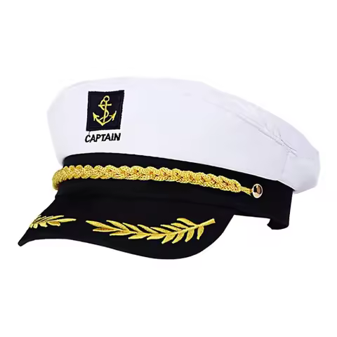 Adult Yacht Boat Ship Sailor Captain Costume Hat Navy Marine Admiral 3D Embroidered Captain Hat Part