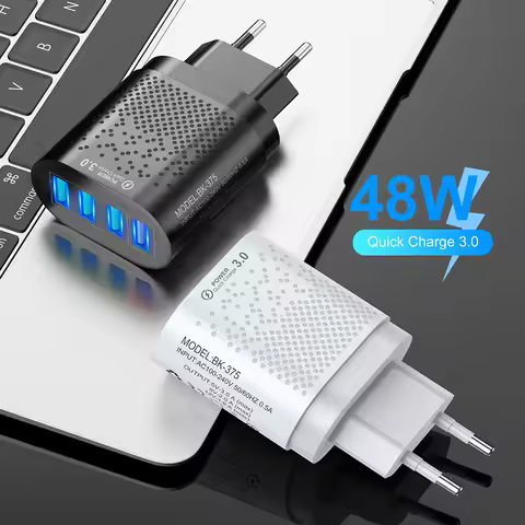 Universal 48W 4 USB Charger EU US Plug 5V 3A Fast Charging Wall Adapter Travel Plug For Iphone Ipad 