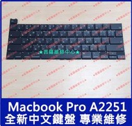 ★普羅維修中心★新北/高雄 Macbook Pro A2251 全新 中文鍵盤 注音鍵盤 繁體中文 keyboard