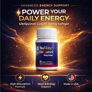 NuFinity Ubiquinol CoQ10 50mg Softgel – Active CoQ10 Energy Boost & Heart Care Supplement (30 Capsul