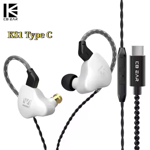 KBEAR KS1 KS1 Typec Dual Magnetic Circuit Dynamic Headphones IEMs Gaming Wired Earphones In Ear Moni