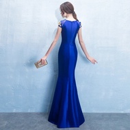 Gaun Wedding Dress Bride Dresses O-Neck Cheongsam Oriental Women Wedding Party Short Sleeve Qipao El