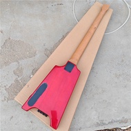 กีตาร์เบสไฟฟ้าไร้หัว4สายสีแดง/น้ำเงินคอเมเปิ้ลคั่วกีต้าร์สีมะฮอกกานีและเครื่องดีดไม้ชิงชันฮาร์ดแวร์ส