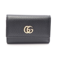 【二手】Gucci GUCCI GG Marmont Petite Marmont 六環鑰匙包 456118 黑色皮革 GG Marmont 六環鑰匙包 女士 二手 A
