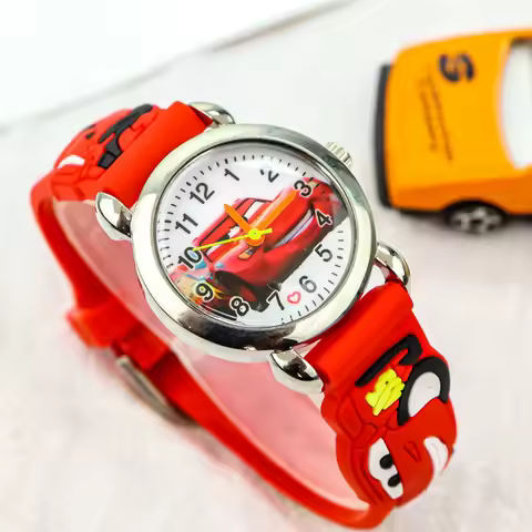 Disney Car Lightning McQueen animation peripheral cartoon cute boy and girl pointer electronic watch