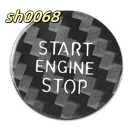 Black Real Carbon Fiber Dry Carbon One-Button Start Button Cover Real Card Dream Patch Suitable for 