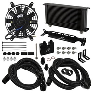 Oil Cooler 22/25/30 Row AN10 w/7" Electric Fan Kit For 2006-2011 BMW 3 Series N54 Engine 135 335i E9