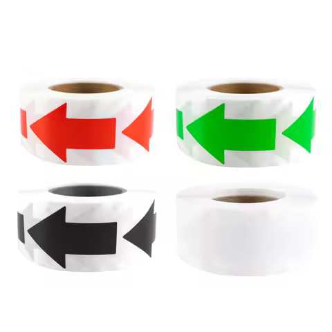 500Pcs Arrow Sign Labels 2 X1.25 " Directional Indicator Stickers Fluorescent Floor Markers Directio