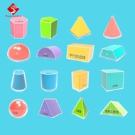 Sharprepublic 16x 3D Geometric Shapes Blocks Cube 3D Shape Blocks for Preschool Elementary