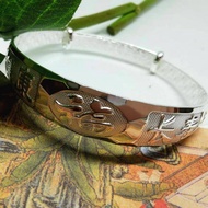 999 Solid Silver Bangle.999纯银健康长寿手镯