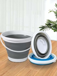 1個可摺疊多功能水桶,北歐風格矽膠攜帶式水桶,適用於室內和室外