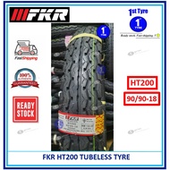 [TUBELESS] FKR MOTORCYCLE TYRE HT200 ( BUNGA TT100 ) 90/90-18 TUBELESS [ TAYAR 2024 ]