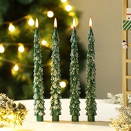 1-2 Pieces Height*Diameter: 25*2 Cm / 9.84*0.79 Inches Tall Christmas Tree Scented Candle Set Christ