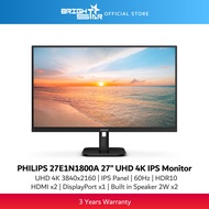PHILIPS 27E1N1800A 27" 4K UHD 60Hz Monitor