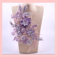 Lace Embroidery 3D/ Lace Tampal Baju/Sequin Beaded Lace Applique 3D