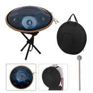 10 หมายเหตุ Handpan กระทะมือกลองตีด้วยมือเครื่องกระทบของขวัญที่มีเสียงดนตรีกับ Drum Stick ผ้าทำความส