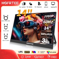 HGFRTEE Ultra Slim Portable Monitor 14 Inch Gaming Display for Laptop PC Mac USB C External Monitor 