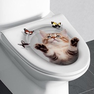 3d Cat Toilet Stickers Wall Stickers Bathroom Toilet Stickers Wall Self-adhesive Decorative I7q1