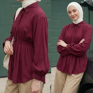 #3020Bbaju muslimah plus size lengan panjang crop top for women kemeja perempuan outfit wanita baggy