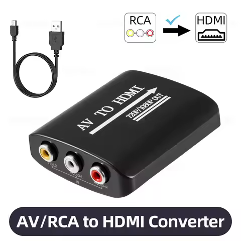 HD 1080P AV to HDMI RCA To HDMI Converter Adapter For PS2/PS3/Xbox 360/WII/N64 Console With USB Cabl