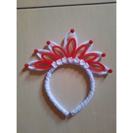 MERAH K.8 Red and white crown headband / August headband / August 17 headband / viral headband
