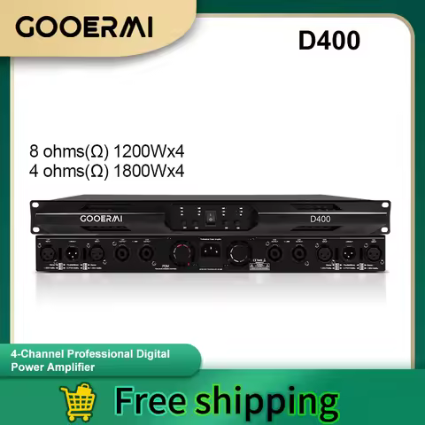 GOOERMI D200/D400 Digital Power Amplifier 2/4 Channel 2000W Professional Amplifier Karaoke Audio Pow