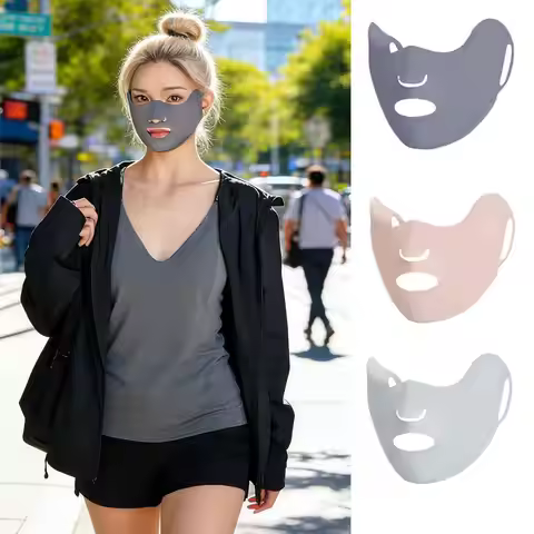 Summer Women Sunscreen Mask Summer UV Protection Cycling Face Cover Ice Silk breathable 3D UV protec