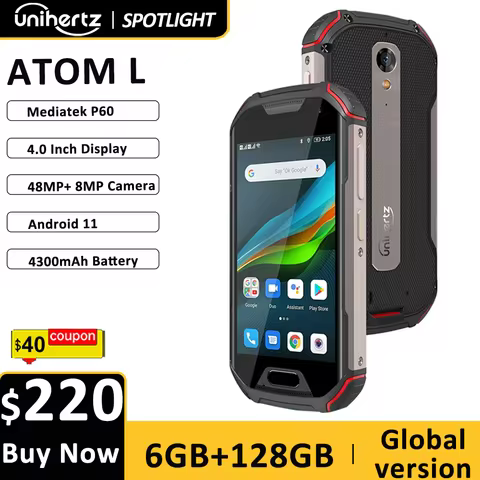Unihertz Atom L/XL Rugged Waterproof Unlocked Smartphone 6GB 128GB Android Cellphone Walkie-Talkie 8