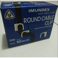 IMUNDEX 10MM CABLE CLAMP / CLIP 10MM ROUND CABLE CLIP + CONCRETE NAIL
