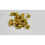 Ball Tube Stopper Charm size 6mm - Durable 24 Carat9999 Au Gold - Ball Tube Stopper