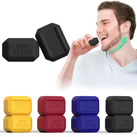 Silicone Jaw Exerciser Fitness Face Masseter Facial Muscle Trainer Jawline Exerciser Tablets Jawline