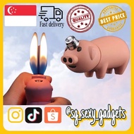 [LOCAL SELLER] Pig Design Lighter/Piglet/Piggy Lighter/Double Flame Lighter/Butane Gas Lighter/Stron