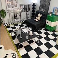 Ready to send large rugs, checkered rugs, living room rugs, retro rugs, checkered rugs, non-slip rug