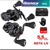 MESIN PANCING [Maxdrag 5.5kg] Banax Meta LH High Speed Gear Left Handle Baitcasting Fising Reel BC Black Edition 2222