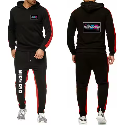 Mugen Seiki 2025 Fashion New Spring Autumn Casual Cotton Men's Solid Color Sportswear Hoodies Drawst