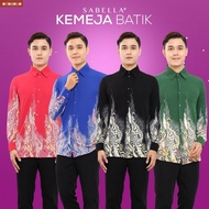Sabella Baju Tanpa Gosok Kemeja Batik Lelaki Dewasa Lengan Panjang Berleher Kolar