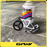 GRAY fixie miniature (velg wheel hubcap + 3 spokes) diecast