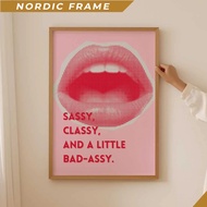 Wall painting, Sassy Dopamine Poster- Light pink feminist Print for Aesthetic Room Decor, Funky Dopa