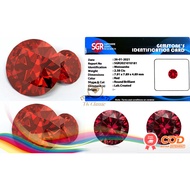 REAL VIVID RED MOISSANITE FULL DS 9.25 INCLUDES MEMO SGR GEMS LAB